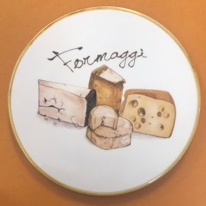 Ceramics Cuore Made in Italy Formaggi 9" Cheese Serving‎ Plate